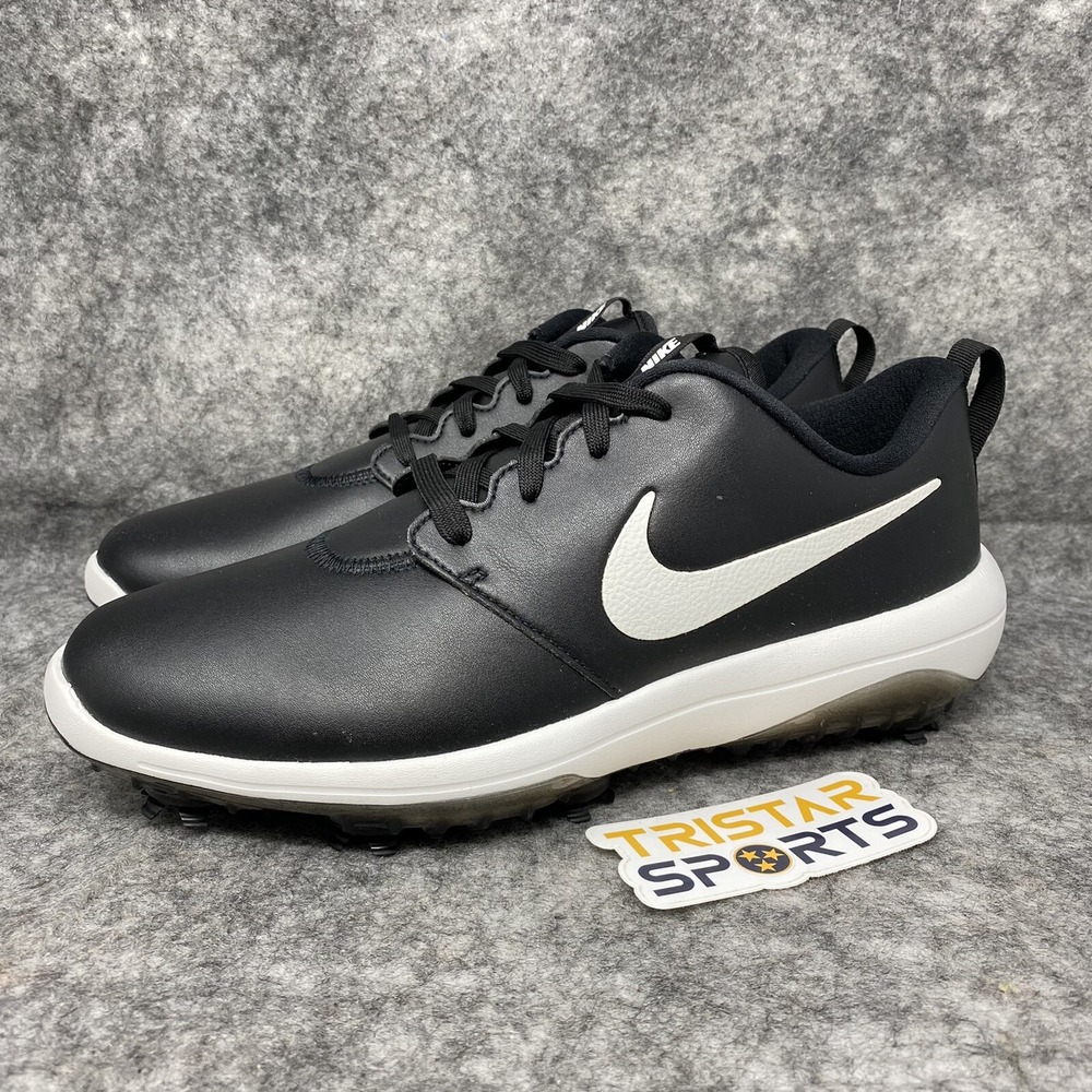Nike Roshe G Tour Golf Shoes Mens Size 7 Black White Leather AR5580-001 Spikes